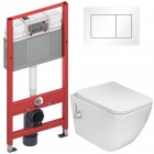 Инсталляция TECE 9400413 + унитаз Esbano Leon-WBN безободковый с биде и смесителем