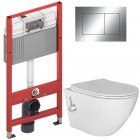 Инсталляция TECE 9400412 + унитаз Esbano Teruel-WBN безободковый с биде и смесителем