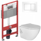Инсталляция TECE 9400413 + унитаз Esbano Teruel-WBN безободковый с биде и смесителем