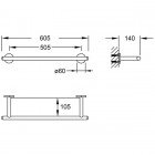 Полка стеклянная Steinberg 650 2100