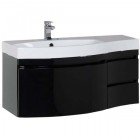 Тумба с раковиной Aquanet Опера 115 L черный 00169658 + 00169398