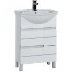 Тумба с раковиной Aquanet Доминика 60 белый 00171684 + 00170121