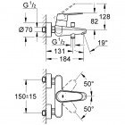 Смеситель для ванны Grohe Eurodisc Cosmopolitan 33390002
