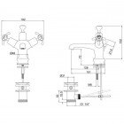 Смеситель для умывальника Burlington Anglesey Regent ANR4