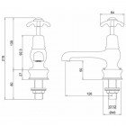 Смеситель для умывальника Burlington Anglesey Regent ANR2