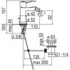 Смеситель для биде Nobili Sofi SI98119/1BR