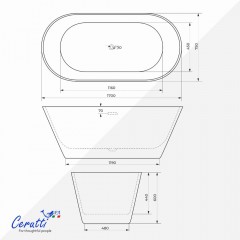 Ванна акриловая Cerutti Tonia 170 CT11230