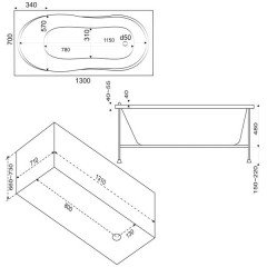 Ванна акриловая BAS Лима ST