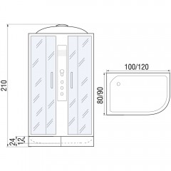 Душевая кабина River Desna 120/90/24 МТ L