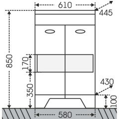 Комплект мебели СаНта Мадрид 60 золотая патина