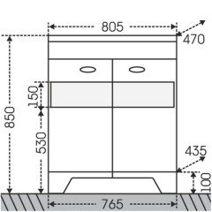 Комплект мебели СаНта Мадрид 80 золотая патина