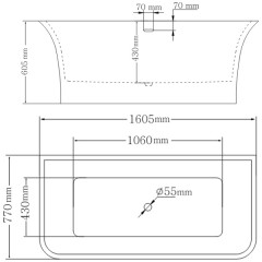 Ванна акриловая Lagard Evora White Star