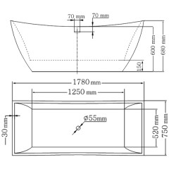 Ванна акриловая Lagard Issa Treasure Gold