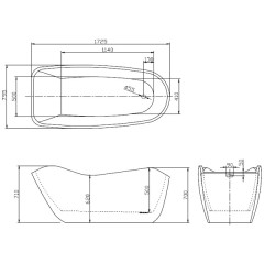 Ванна акриловая Lagard Teona Treasure Gold