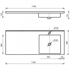 Тумба с раковиной Misty Куба 120 3 ящика R