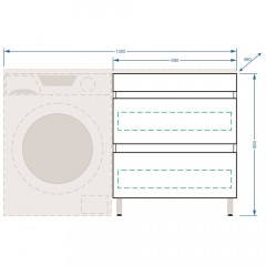 Тумба с раковиной Stella Polar Мадлен 130 R