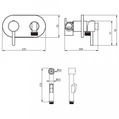 58746 4 212000000 option смеситель монтируемый в стену с гиг душем