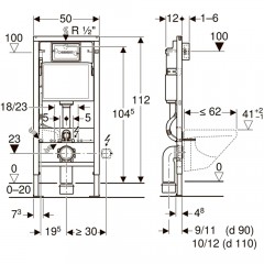 Инсталляция Geberit Duofix 458.128.21.1 + унитаз Fubini FB004 безободковый с сиденьем