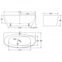 Ванна акриловая Esbano San Marino black