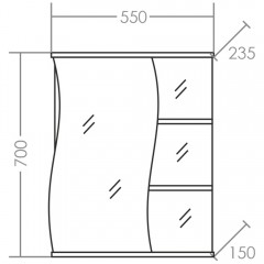 Зеркало-шкаф СаНта Волна 55 свет L 101011