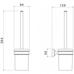 Ёршик для унитаза Aquatek Классик AQ4510PG