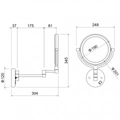 Зеркало косметическое Aquatek AQ4912BG