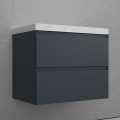 Тумба с раковиной Style Line Манхэттен 70 подвесная графит/антрацит