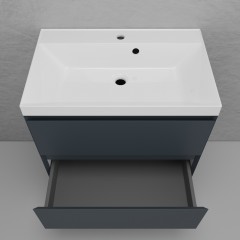 Тумба с раковиной Style Line Манхэттен 70 подвесная графит/антрацит