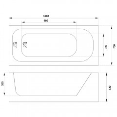 Ванна акриловая Parly Ortiz 160x70