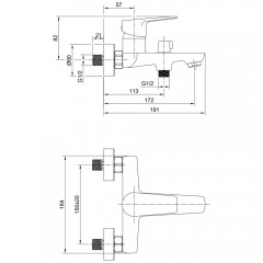 Смеситель для ванны Olive'S Tieso 26201TS