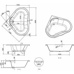 Ванна акриловая Burlington Clearwater Heart