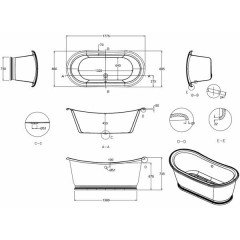 Ванна акриловая Burlington Clearwater Boat 1800